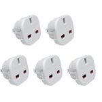 WEMAK Pack of 5 UK to US Plug Adaptor Type G to Type A and B Flat Travel Adapter, from UK to USA, Canada, Australia, Jamaica, Barbados, Mexico, Thailand, China, Japan and more