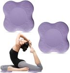 Present Mind Yoga Knee Pad Cushion Foam, Set of 2 - Extra Thick Support Pads - Alleviate Knee, Elbow, Wrist Pain - Lightweight & Portable for Pilates, Yoga, Workout - 7.8Lx7.8Wx0.6H Inch, Purple