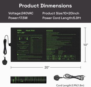 Seedling Heat Mat 10x20 – Waterproof Plant Germination Pad