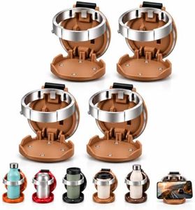 4PCS 2027 New Universal Foldable Car Cup Holder, Clip On Cup Holder for Car | 4'' Large Portable Multifunctional Vehicle Drink Holder, 2-In-1 Cushioning,Space-Saving,with Hook for Large Bottles & Cups