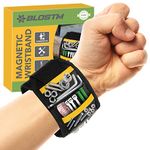 BLOSTM Magnetic Wristband Tool Organiser - Magnetic Screw Holder for Easy Access, A Great Magnetic Tool Holder to Organise Tools, Screws etc. - Compact Magnetic Strips for Tools