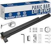 Panic Bar Exit Device BLACK - Push Bar for Exit Doors & Exit Lever with Key - UL Listed - Fitting Instructions
