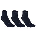 Azarxis Toe Socks Coolmax Crew Socks 3 Pairs Athletic Running Breathable Five Finger Socks for Men Women (Black - 3 Pairs, Large)