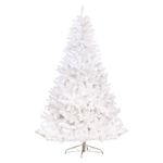 Christmas Tree World | 8ft Artificial Unlit Bianca Pine | Bushy and Luxury Quality PVC Tips | Easy to Assemble and Take Down | 142cm Diameter