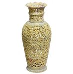 Pooja Creation Stone Flower Vase (30 cm, Off White)
