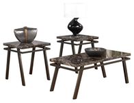 Ashley Furniture Signature Design - Paintsville Occasional Table Set - Contains Cocktail Table & 2 End Tables - Contemporary - Bronze Finish