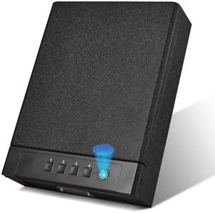 Garvee Gun Safe, Biometric Fingerprint Gun Safe, Bedside Gun Safe, Three Ways Quick Access Gun Lock Box for with Key Pad, Keys, USB-C Port and LED Light