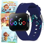 Potty Training Watch for Kids V2 – A Water Resistant Potty Reminder Device for Boys & Girls to Train Your Toddler with Fun/Musical & Vibration Interval Reminder with Potty Training eBook (Navy)