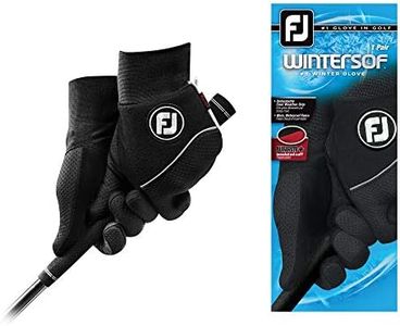 FootJoy Men's WinterSof Pair Golf Glove Black Medium, Pair