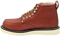 Golden Fox Men's Premium Leather Soft Toe Light Weight Industrial Construction Moc Work Boots Insulated, Redwood, 8