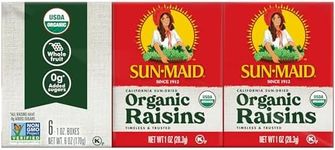 Sun-Maid Organic California Sun-Dried Raisins - (72 Pack) 1 oz Snack-Size Box - Organic Dried Fruit Snack for Lunches, Snacks, and Natural Sweeteners