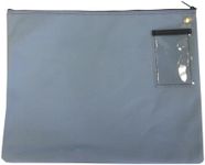 Interoffice Mailer Canvas Transit Sack Zipper Bag 18w x 14w Gray/Blue