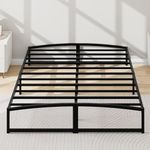 J-yaamiZz Low Profile 10 Inch Queen Size Metal Platform Bed Frame with Metal Slat Support Mattress Foundation, No Box Spring Needed, 10 INCH, Queen (U.S. Standard)