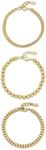 Ettika Gold Bracelets. Bracelets Set for Women. Classical 18k Gold Plated Trio Link And Ball Bracelet Set. Jewelry