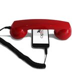 Opis 60s micro - Retro mobile phone headset for Android phones, tablets, notebooks/Headphone with Microphone/Laptop Headphones/Computer Headset/USB Phone Handset (USB-C) (red)