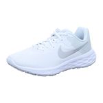 NIKE Women's W Nike Revolution 6 Nn Running Shoe, White Mtlc Silver Pure Platinum, 6 UK