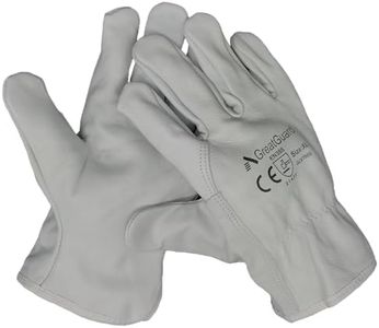 Rigger Driver Work Safety Gloves Leather Certified Cowhide Grain Leather (12, Large)
