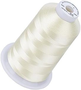 Simthread 5500Yds Embroidery Thread, 5000M High-Yardage 40WT 100% Polyester Thread – 170+ Vivid Colors, High-Speed Rated – Compatible with Brother, Singer, Janome & More - Soft Sunlight S018