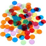 Reccisokz 120 Pieces Transparent Color Counters Counting Bingo Chips Plastic Markers with Storage Bag