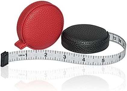 ZUZUAN 3m/120 Tape Measure Body Measuring Tape for Body Cloth Tape Measure for Sewing Fabric Tailors Medical Measurements Tape Dual Sided Leather Tape Measure Retractable (Black & Red, 2 Pack)