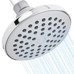 Shower Head, 4.6" High Pressure Rain Fixed Showerhead with Teflon Tape - 1-Min Install - Easy Clean Adjustable Brass Ball Joint - Replacement for Your Bathroom Shower Heads