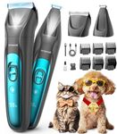 oneisall Dog Grooming Clippers & Paw Trimmer Kit 2-in-1,Pet Shaver with LED Light, Quiet Design for Dogs Cats,Cordless Dog Clippers for Full-Body Grooming and Safe Paw Care