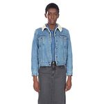 Levi's Women's Original Sherpa Trucker Jackets (Standard and Plus), Divided Blue, Medium