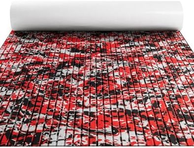 FOCEAN Boat Flooring EVA Foam Boat Decking Marine Flooring Camo Self-Adhesive Marine Mats for Boats Yacht Kayak RV 94.5"x47.2", Speed Red