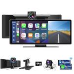 Eunavi Wireless Portable Carplay Screen for Car - 11.26 Inch Carplay & Android Auto Car Touch Screen, with Dash Cam, Backup Camera, Bluetooth, GPS Navigation, Navigation for All Vehicles