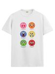 ADRO T Shirts for Boys & Girls || Emotions of Smiley Printed T-Shirt || Ages 3-14 || 100% Cotton Round Neck Tshirt for Boys & Girls||KRN-SMIL-WH-3-4Y White