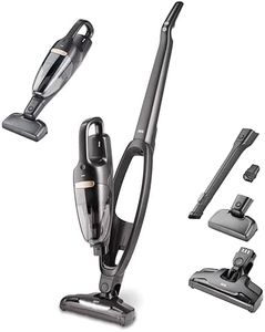 AEG QX6-1-45AN Akku Staubsauger kabellos / Staubsauger beutellos / leise / Handstaubsauger akku / 45 min Laufzeit / leicht / Hartboden / 2in1 / Tierhaare / Hund / Katze / Teppich / Auto / grau