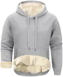 Gihuo Men's Warm Crewneck Sweatshirt Winter Sherpa Lined Fleece Sweatshirt Athletic Pullover Tops Loungewear (02 Light Grey, X-Small)