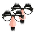 GroveEss 2 Pcs Funny Plastic Glasses,Novelty Big Nose Disguise Glasses with Eyebrows and Mustache,Fancy Dress Costume Eyeglasses Decorative Glasses Party Favors for Cosplay Halloween Birthday Party