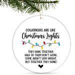 HENKNJAR Coworker Like Christmas Lights Ornaments Funny Novelty Tree Hanging Ornaments Survivor Personalized Tree Decoration Gift for Xmas Tree Garland Wreath Decor Holiday Party Present