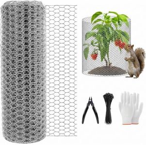 Plant Protectors from Animals, PVC Coated Chicken Wire Mesh 16in x 13.1ft