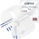 Urinary Drainage Bag 2000mL with Hook, Hanging Rope, Tube Clip, Sheet Clip - Anti- Reflux Leakproof Disposable Urine Bag for Incontinence and Hospital Care - 2000 mL Catheter Bags for Men and Women