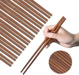 Wooden Chopsticks Brown Color Reusable Dishwasher Safe, 10 Pairs Chinese Asian Korea Iron Wood Chopsticks, Natural and Healthy for Restaurants, Gourmets, Noodles