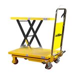 Xilin Platform Hand Hydraulic Lift Table Cart Single Scissor 29" Lifting Height 330lbs Capacity Elevating with 4 Wheels