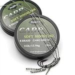 20m Spool Soft Hooklink Carp Fishing 8 Braid Line Camo Green Braided Fishing Camouflage Line for Hair Rigs (25lb/11.3kg)