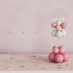 YALLOVE Clear Acrylic Tabletop Balloon Stand Kit, 40 CM 4 pack Balloon Stick Holder with Base for Table Top Centerpiece Party Decoration(No balloons included)