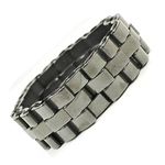 Reiki Crystal Products Hematite Watch Shape Bracelet Reiki Healing and Crystal Healing Stone Bracelet (Color : Silver)