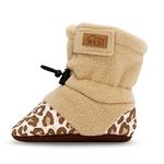 JAN & JUL Baby Shoes for Boys, Stay-On Adjustable Booties (Leopard, Small Infant)