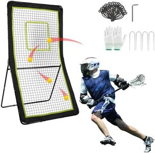 4x7 Ft Lacrosse Rebounder for Backyard,High Bounce Volleyball Rebounder, Solid Lacrosse Net with Sturdy Frame,Five Rebound Angles and Easy to Set up Rebounder Net with Gloves and Spanner