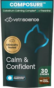 VetriScience Composure Cat Calming Chews - Clinically Supported Cat Anxiety Relief Supplement for Stress, Grooming, Vet Visits, Separation & More - 30 Count, Trout Flavor