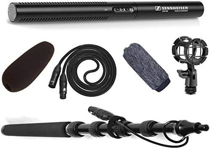 Sennheiser MKE 600 Video, Cinema and Broadcasting Shotgun Microphone Complete Kit with LyxPro Boompole, Shockmount, Windscreen Bundle