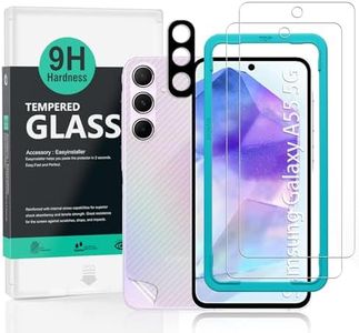 IBYWIND 2 Pcs Screen Protector For Samsung Galaxy A55 5G 6.6",Tempered Glass,With 1Pc Camera Lens Protector,1Pc Back Film,Anti-Scratch