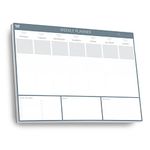 Weekly Planner Desk Pad Tear Off by Clear Mind Concepts® – 52 Sheets 120gsm Paper Undated for Home, Work, Office, Study, Productivity, Planning and Organising (A3 Landscape)