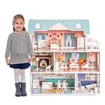 ROBUD Wooden Dollhouse for Kids Gir