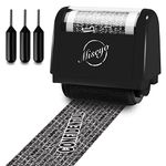 Miseyo Identity Theft Protection Roller Stamp Set - Black (Incleded 3 Refill Ink)