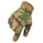 Full Finger Touch Screen Contact Gloves Hard Knuckle Cycling Biking Paintball Airsoft (Dark Camo, Medium)